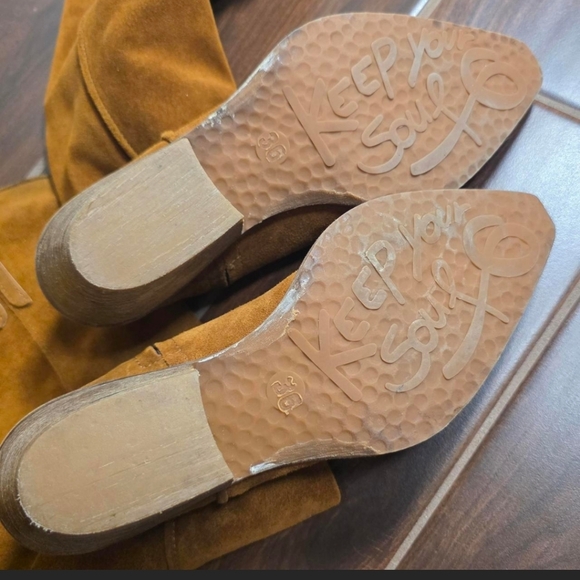 Sundance Tall Suede Boots Made in Italy EU 36 Chestnut Brown - Picture 5 of 8